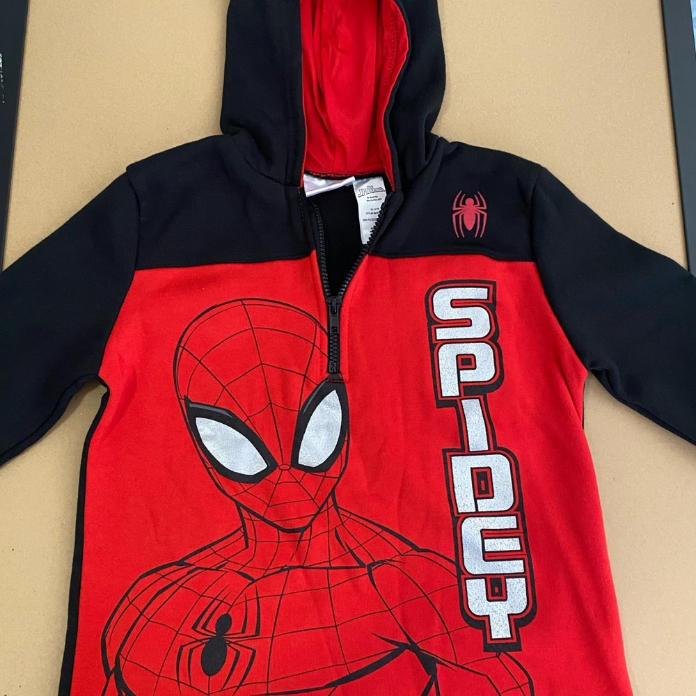 Marvel Spider-Man Boys Size 8 Quarter-Zip Pullover Hoodie